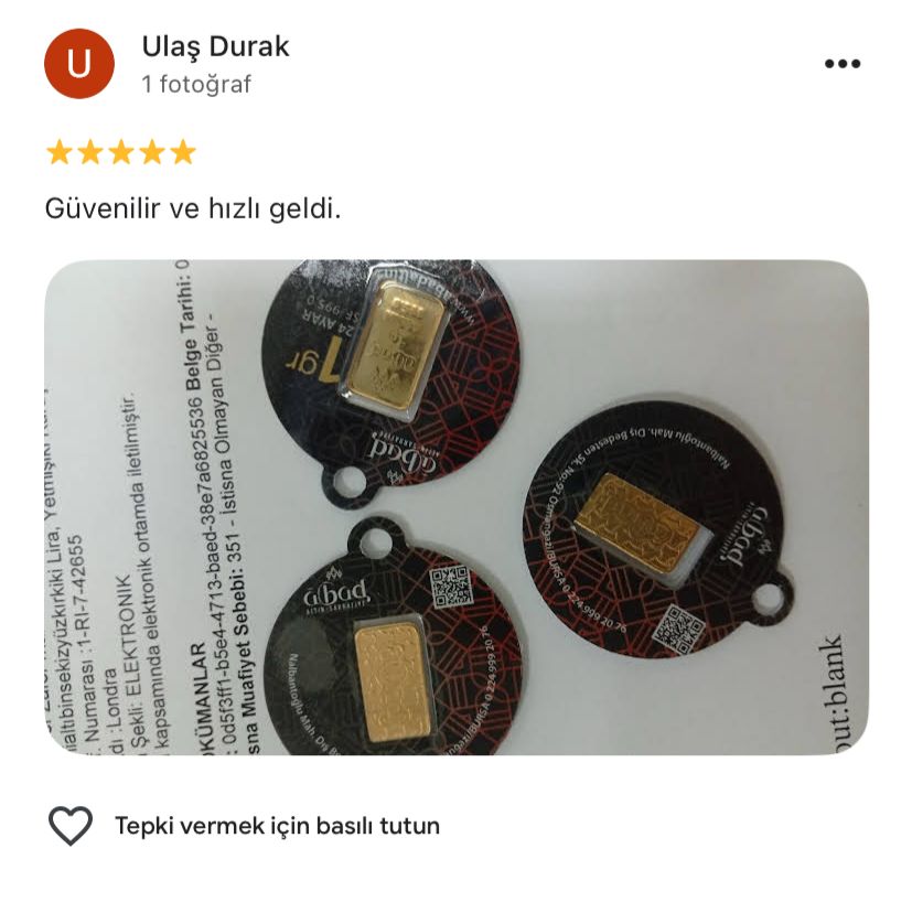 Google yorum görseli - Ulaş Durak