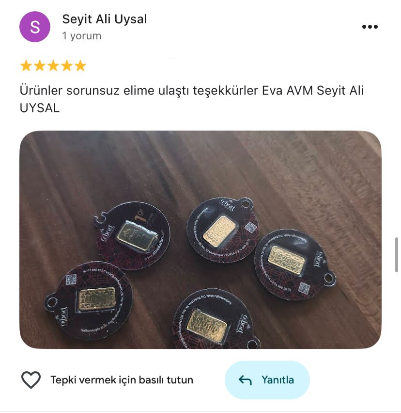 Google yorum görseli - Seyit Ali Uysal