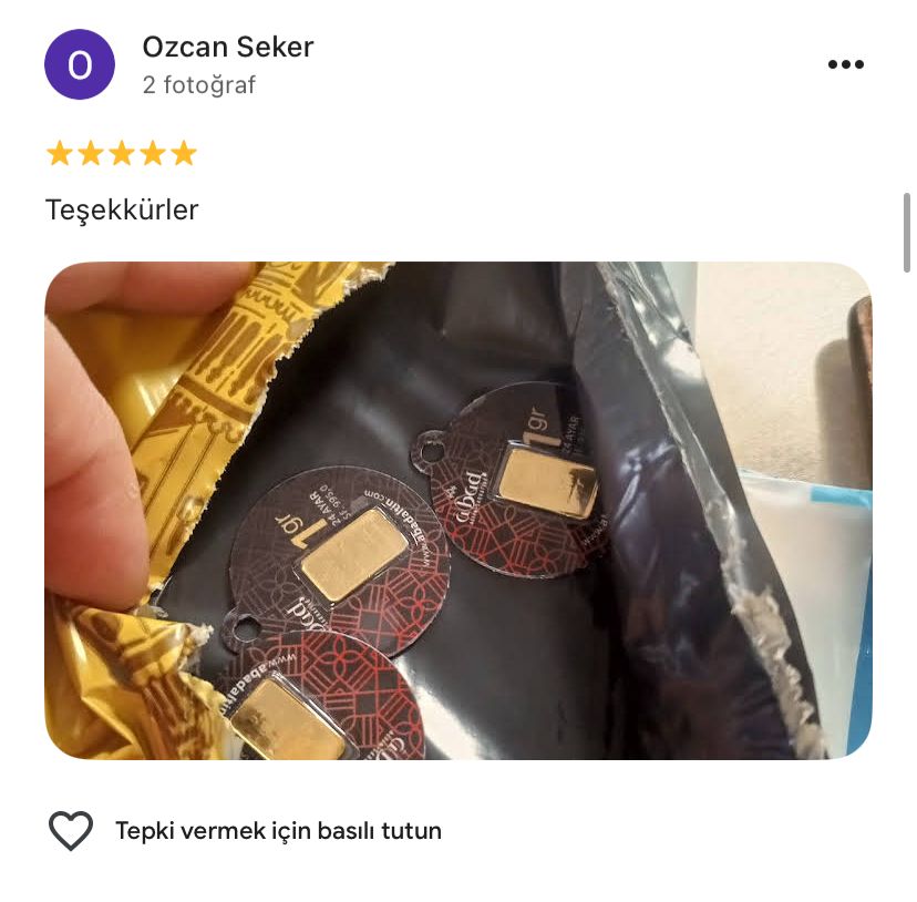 Google yorum görseli - Ozcan Seker