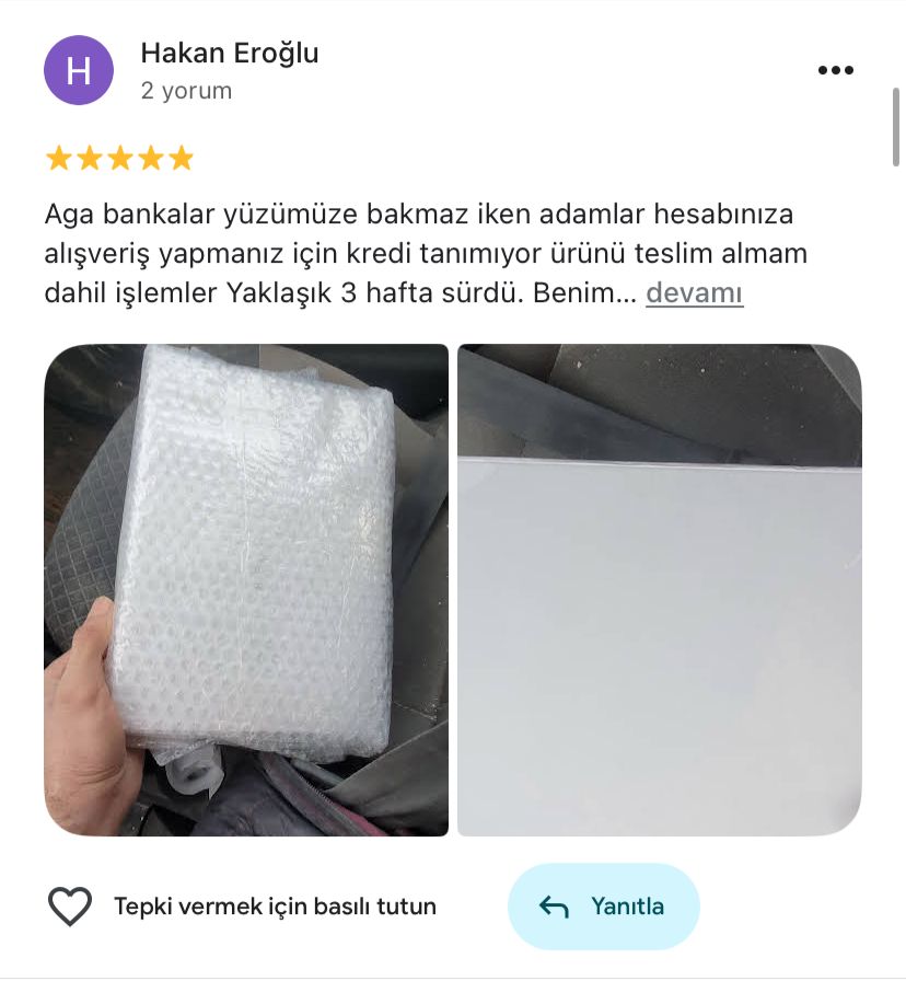 Google yorum görseli - Hakan Eroğlu