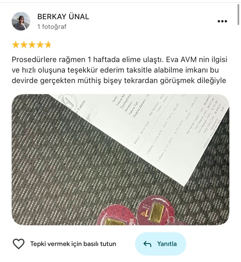 Google yorum görseli -  BERKAY ÜNAL