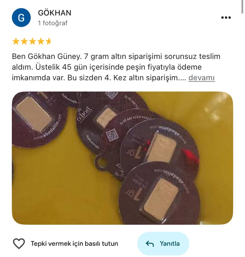 Google yorum görseli - GÖKHAN